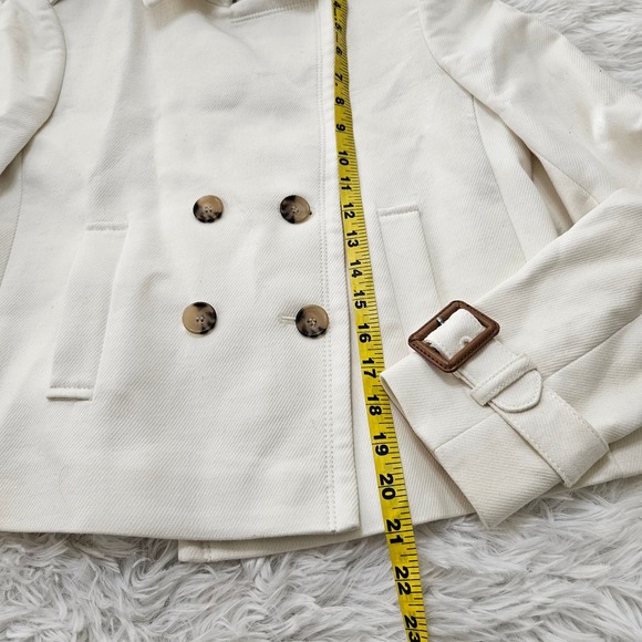 NWT Ann Taylor Women's Cream Double Button Collared Jacket. Size 4P - Picture 13 of 13